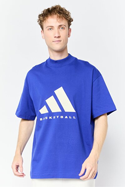 adidas Men Sportswear Fit Short Sleeves Basketball T-shirt, Royal Blue