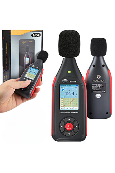 Benetech GT1355B Kayıt Yapabilen Ses Ölçer 30–130 dB | Renkli Ekranlı, Şarjlı...