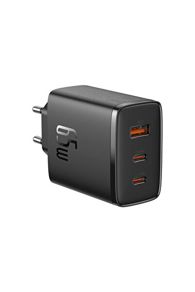 Baseus Încărcător de perete rapid Cube Pro 65W GaN5, 2x USB-C, 1x USB-A, Negru