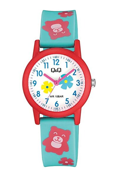 Q&Q Children's Pink Teddy Bear and Flower Patterned Plastic Cord Patterned Di...