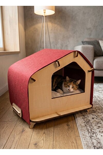 İFA Demonte Geçmeli Ahşap Kedi Evi – Kolay Kurulumlu Modern Kedi Kulübesi ve ...