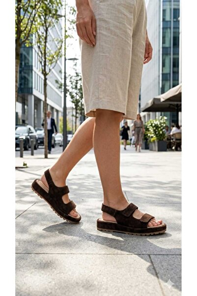 Oneka Shoes Women's Casual Sandals Brown Suede 120606Safk0917