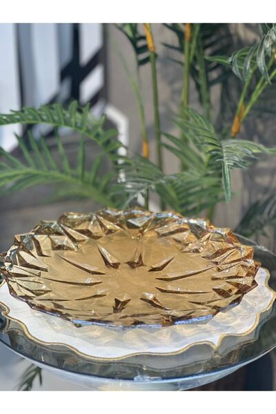 Elta Collection Crystal Glass Plate - Large Bowl Fruit Bowl Candy Bowl Decora...