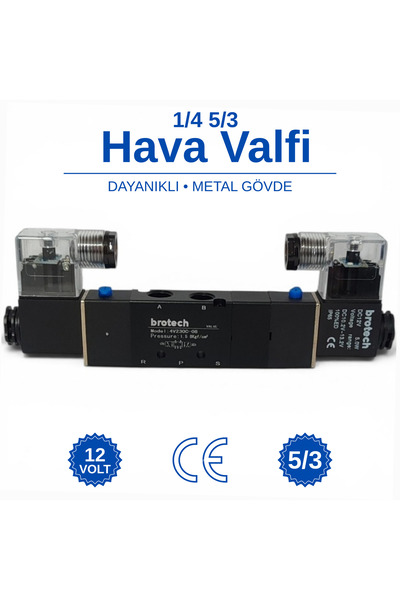 BROTECH 1/4 - 5/3 Çift Bobin Selenoid Valf | Araç Air Valfi | Tır Branda Valf...
