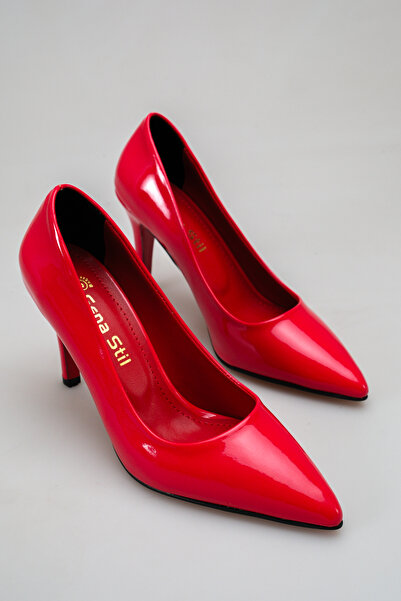 SENASTİL Red Sole Thin Heels 9 cm Stylish Women's Evening Dress Stilettos