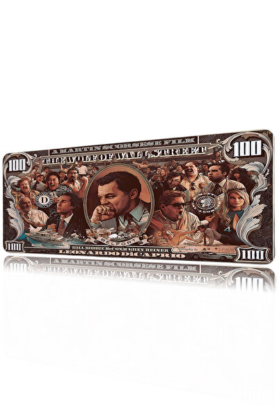 Halura Di Caprio Dolar 40x90 Desenli Dijital Baskılı Oyuncu Mousepad XXL Kaym...