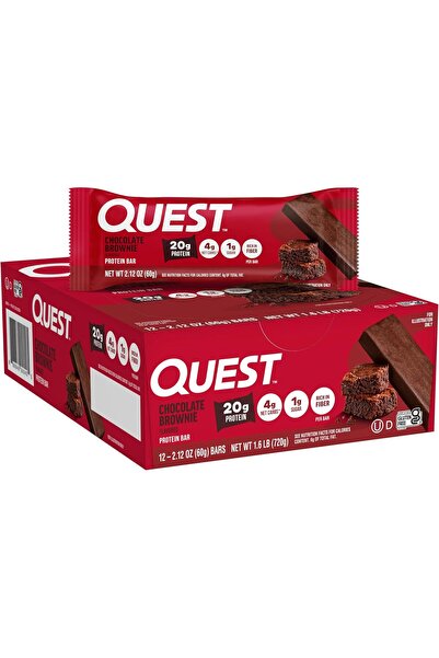 Quest ألواح البروتين بنكهة البراوني بالشوكولاتة، عالية البروتين، قليلة الكربو...