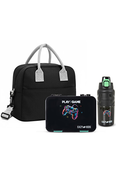 Eazy Kids 4 Compartment Bento Lunch Box w/ Insulated Lunch Bag & Water Bottle...
