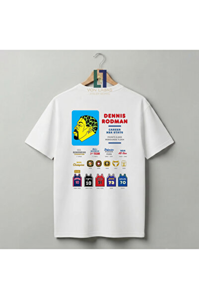 Grafftee Clothing Tricou unisex din bumbac premium cu imprimeu Rodman Dennis,...