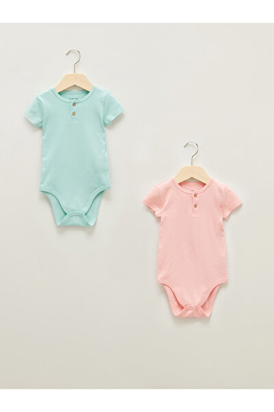 LC Waikiki Body de bebeluș unisex, de bază, cu guler rotund, mânecă scurtă, c...
