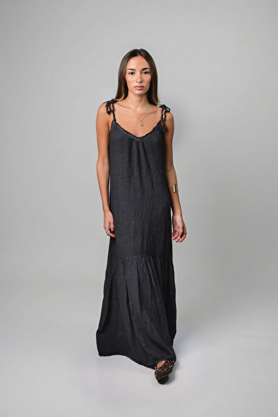 İKİKIZ Cotton Navy Blue Strap Dress L-Xl