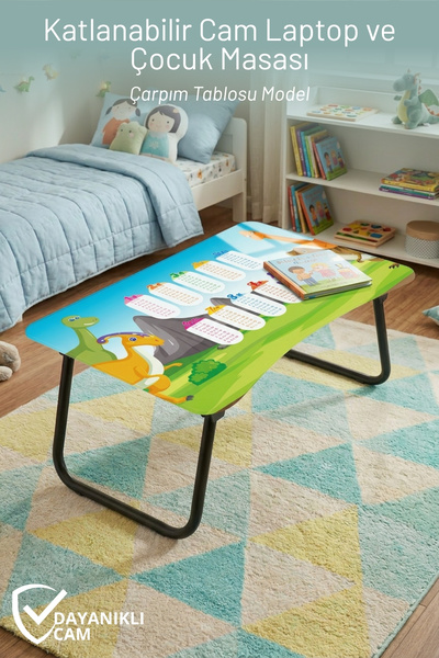 Nandy Kids Sklopivi stakleni stalak za laptop sa šablonom tablice množenja - ...
