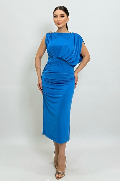 FEVER Drape detaylı örme elbise