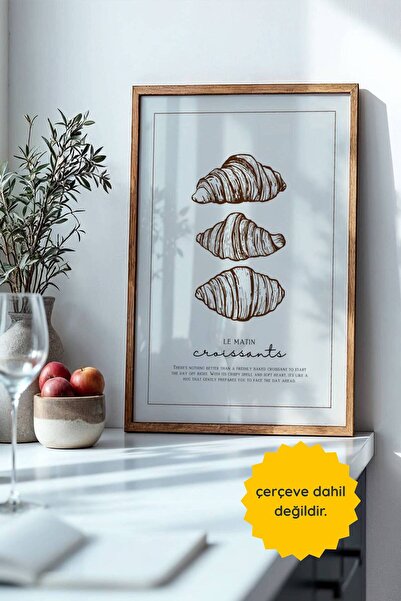 fuart.co Croissants Mutfak Posteri, Çerçevesiz Poster, Mutfak Dekoru, Duvar P...