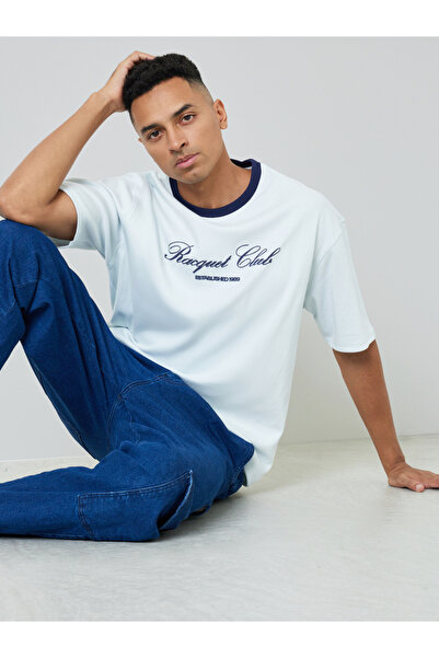 Styli Men Oversized Round Neck Printed T-Shirt