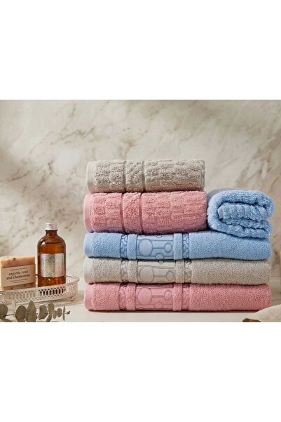 HaOs Home HAOS Tekstil 3lü 50x90 3lü 90x150 Jakarlı Havlu Seti (3+3)