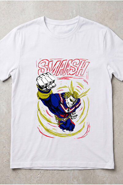 Silkensoul My Hero Academia All Might Anime Printed Standard Fit Unisex T-Shirt