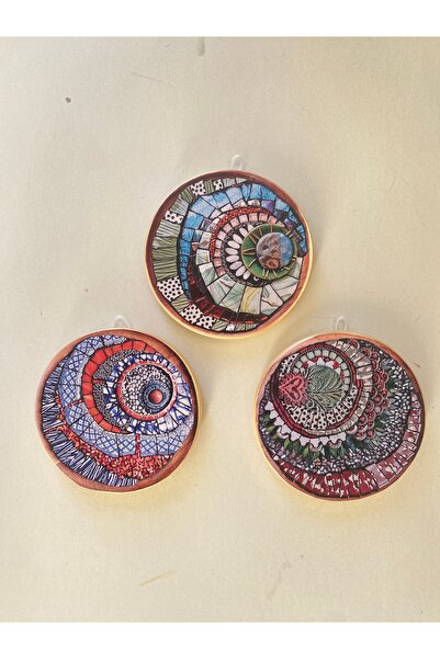 ZeyMin Art Mozaik Temalı 3lü Duvar Süsü 11cm