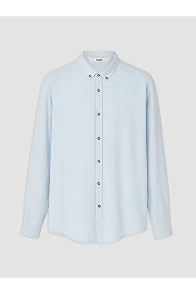 LC Waikiki Blue Regular Fit Textured Men's Shirt