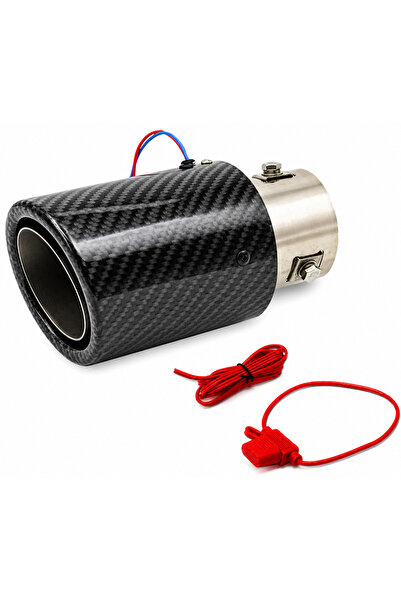 Alayjah Universal Carbon Fiber LED Exhaust Tip, Illuminated Tailpipe Cover wi...