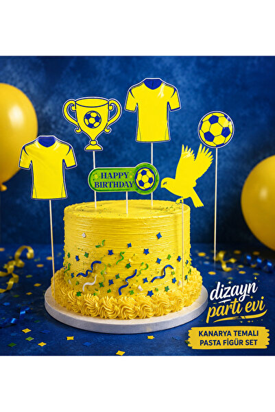 Dizayn Parti Evi Futbol Temalı Pasta Üstü Figür Seti – Kartal, Aslan ve Kanar...
