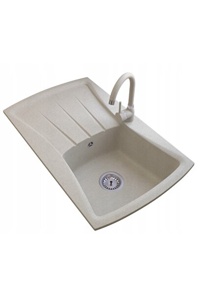 Granitan Pachet Chiuveta Granit New Line, Bej, 813x482mm, 1 Cuva, cu Baterie ...