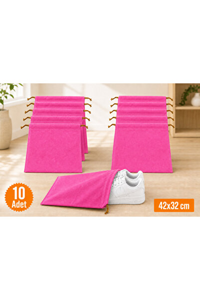 Balkan Room 10 Pieces Pink Drawstring Shoe Storage Bag Travel Pouch Multipurp...