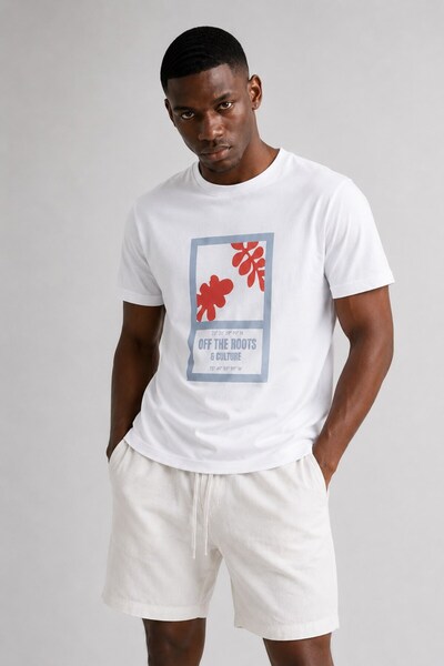 BARRELS AND OIL Men's Off the Roots Printed T-Shirt - Ecru