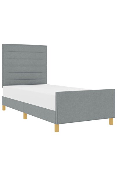 vidaxl Cadru de pat cu headboard Gri deschis 80 x 200 cm țesătură