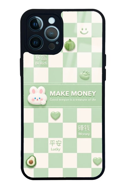 Spoyi iPhone 12 Pro Max Green Make Money Design Glossy Phone Case