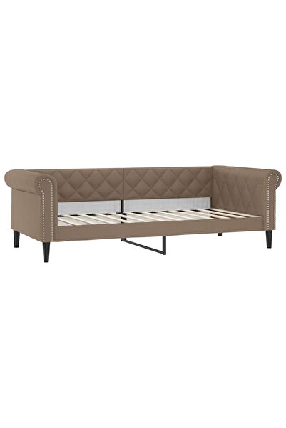 vidaxl Cadru de pat, cappuccino, 80x200 cm, piele ecologică
