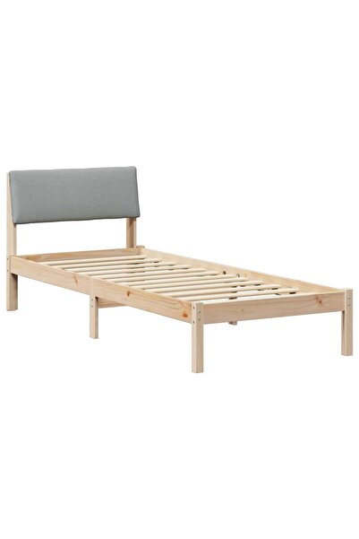vidaxl Cadru de pat Maro și gri deschis 75 x 190 cm Lemn masiv de pin