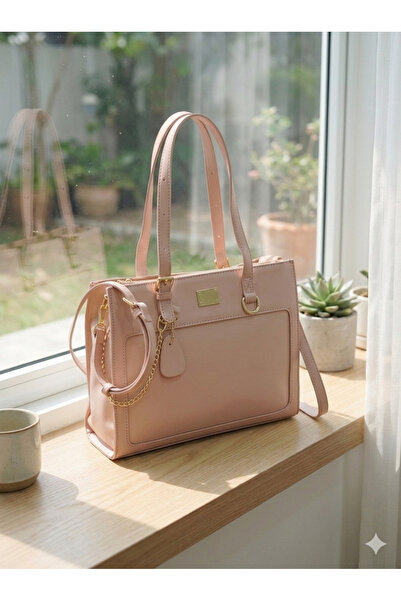 Finelook Elegant Transparent Panel Tote Bag for Women – Structured Shoulder H...
