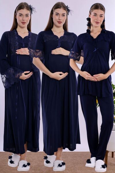 ByLohusa Pregnant and Postpartum Set with Breastfeeding Features, 4 Pieces Ef...