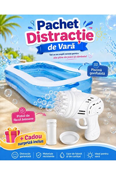 Zâna Casei Pachet de distracție de vară pentru copii – Piscină gonflabilă + P...