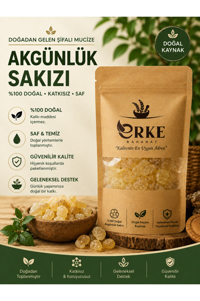Erke Bitkisel Akgünlük Sakızı 500 Gr