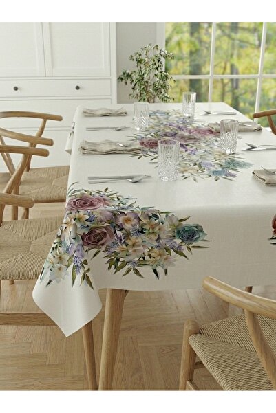 Tropikhome Gül Desenli Dijital Baskı Masa Örtüsü