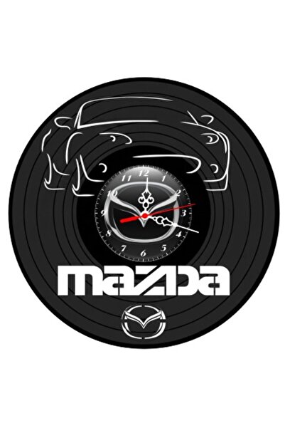 Mazda Ceas de perete decorativ din disc de vinil, / Model auto japonez, Negru...