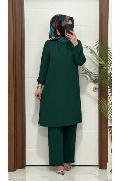 MODA ALMİRA 3310 K 150 ZÜMRÜT YESİLİ YAKA ZİNCİRLİ AYROBİN TAKIM