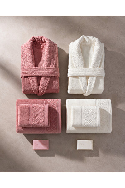 Newsevinç Ev Tekstili Family Size Maxi Bathrobe Set – Soft Textured Set of 8