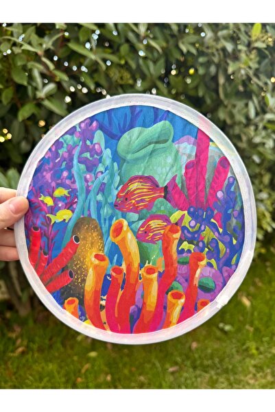 winingo 2Y Shop Yeni Nesil Desenli Katlanabilir Çantalı Yuvarlak Yelpaze (20 cm)