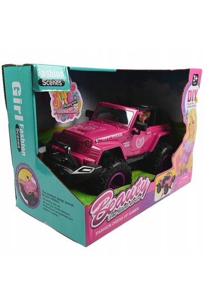 Midex Mașină roz pentru fete, tip SUV, cu figurină mini păpușă.