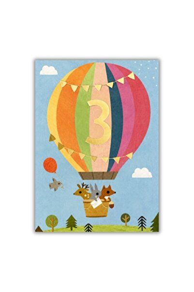 OEM Felicitare 13x18 cm cu plic, aniversare/la mulți ani 3 ani