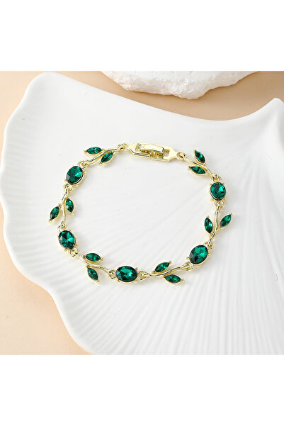 asc.home Steel Zircon Bracelet Green Detail 20 cm