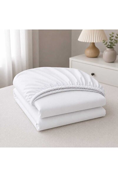 GİNETEKS 100% Cotton Ranforce 63 Tel Fitted Sheet Set with Pillow (Fitted)