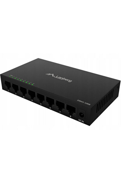Lanberg DSM1-1008 Switch de rețea Gigabit neadministrat cu 8 porturi, Negru