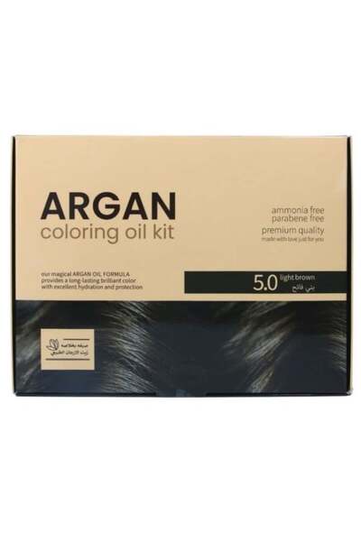 ARGAN مجموعة صبغة الشعر بخلاصة زيت الارجان الطبيعي من ارغان - 5.0 بني فاتح | ...