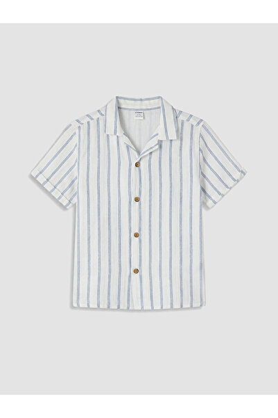 LC Waikiki Blue Boy's Short Sleeve Shirt