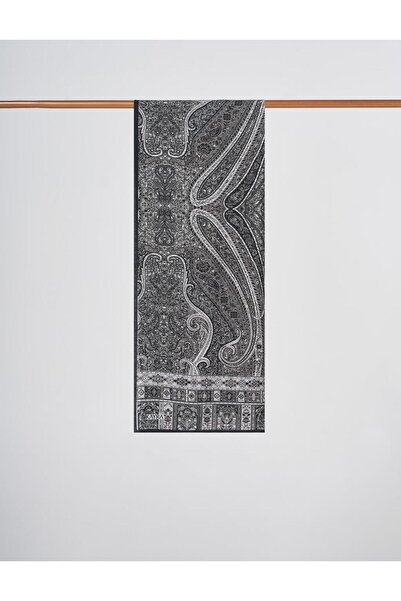 Kayra Karma Pattern Lyocell Shawl Black
