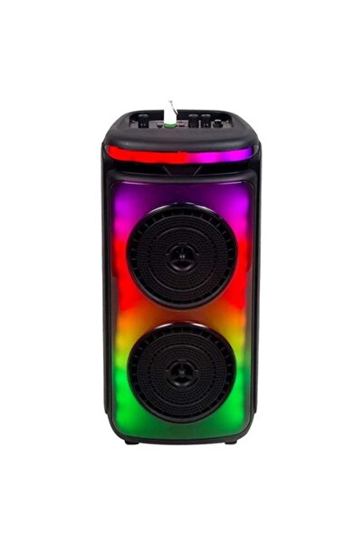V-TAC Boxă portabilă PA 2x6.5 " 50W RMS cu troler, Bluetooth/FM/AUX, LED, Mic...
